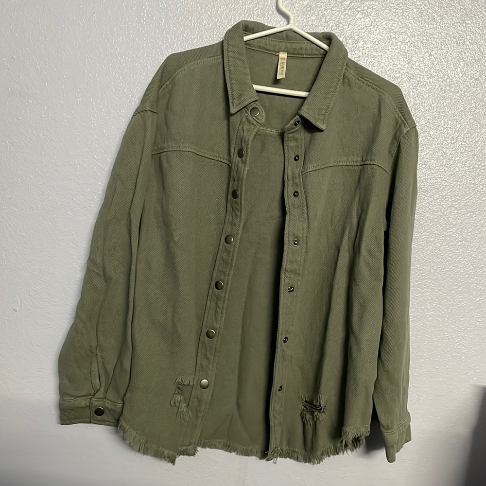 Lex brown Carissa denim shacket